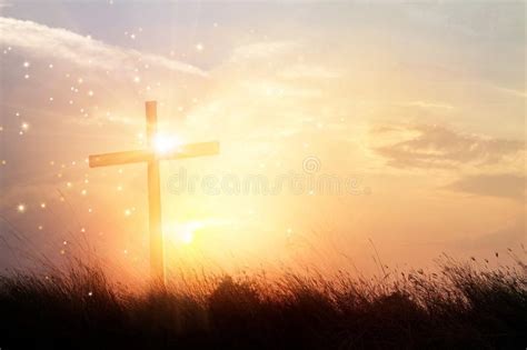 silhouette-christian-cross-grass-sunrise-background-m-silhouette ...