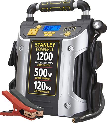 STANLEY J5CPD POWERiT Digital Portable Power Station Jump Starter: 1200 Peak/600 Instant Amps ...