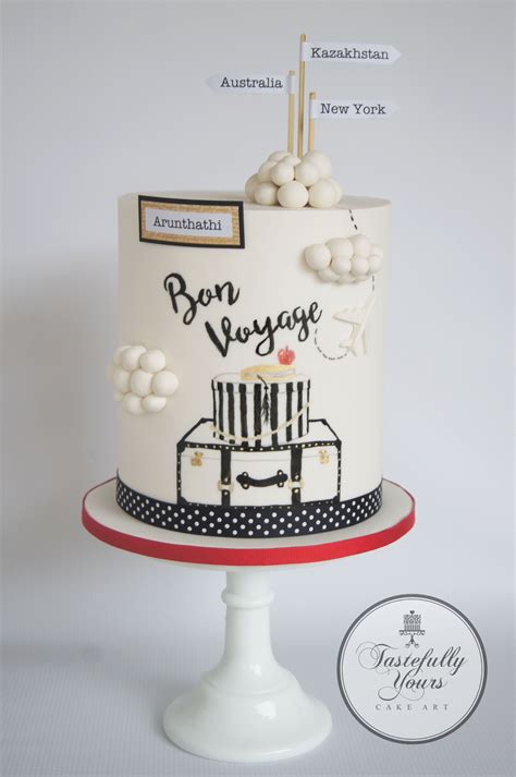 Bon Voyage cake - Bespoke handpainted design by Tastefully Yours Cake ...