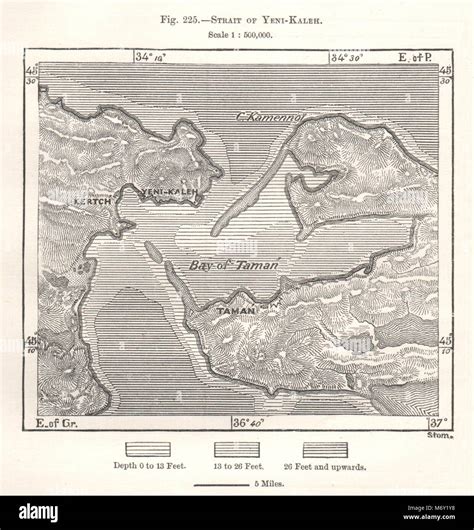 Strait of Kerch. Russia. Sketch map 1885 old antique vintage plan chart ...