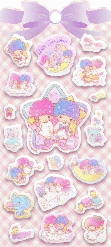 Sanrio Little Twin Stars Felt "Ribbon" Stickers (2016) | Little twin stars, Puffy stickers, Sanrio