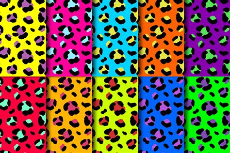 Neon Leopard Print Patterns (1118362) | Patterns | Design Bundles