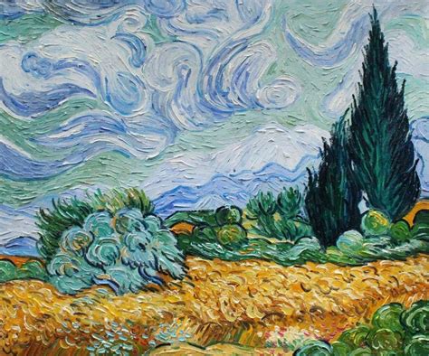 Wheat Field with Cypresses by Van Gogh Painting on Canvas | Van gogh paintings, Van gogh art ...