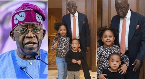 Nigerians Gush As Photos Of Bola Tinubu And Grand Children Surfaces