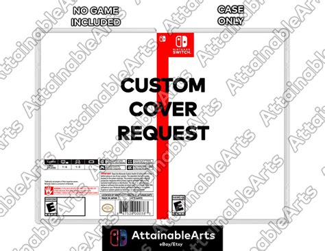 Nintendo Switch Custom Covers/physical Game Cases boxart No Game Incl ...