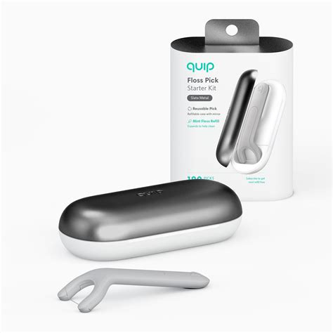 quip Floss Pick Starter Kit, Reusable Floss Pick + Case with Mirror ...