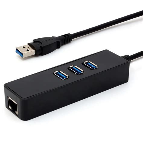 3 Port USB 3.0 Gigabit Ethernet Lan RJ45 Network Adapter Hub to 1000Mbps PC-in Memory Card ...