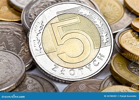 Five Polish zloty coin stock image. Image of income, exchange - 24780281