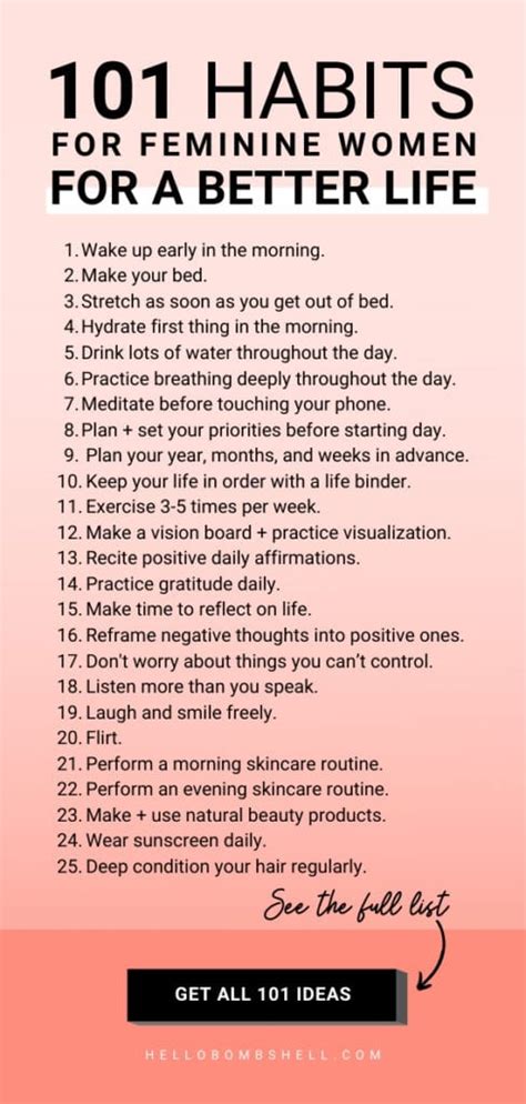 101 Amazingly Good Habits for Women To Start To Improve Your Life ...