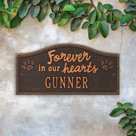 Forever in Our Hearts Memorial Plaque Oil-Rubbed Bronze with 1-Line of Text