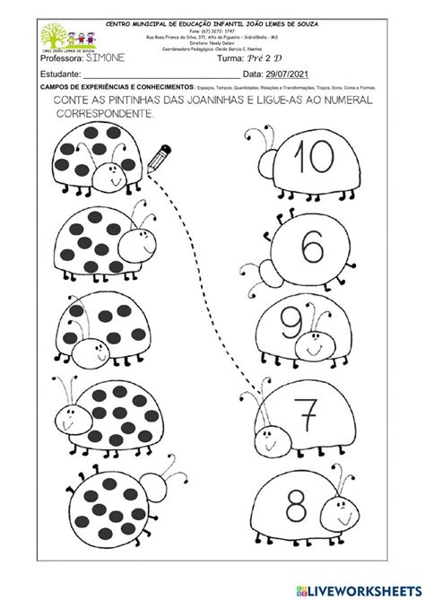Contagem online worksheet for PRE ESCOLA. You can do the exercises online or download the ...