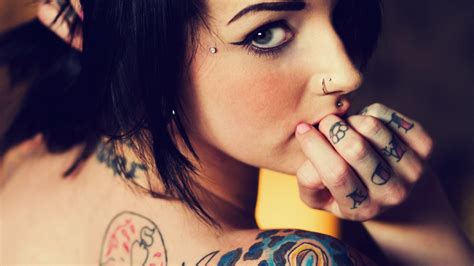 1920x1080 Resolution girl, brunette, tattoo 1080P Laptop Full HD Wallpaper - Wallpapers Den