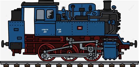 The Old Tank Engine Steam Locomotive Brass Blue Train Vector, Brass ...