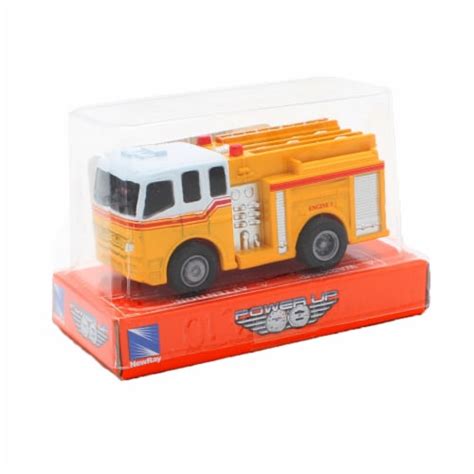 NewRay Die-Cast Mini Pull Back Rescue Vehicle, Yellow Fire Truck, 1 - Pick ‘n Save