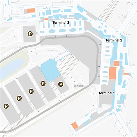 Amsterdam Schiphol Airport AMS Main Terminal Map