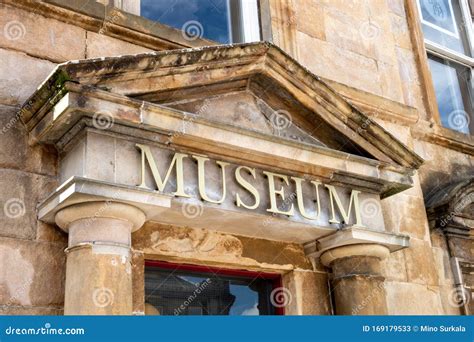 The Museum Sign Above the Entrance Door in Neo Classical Architectural ...