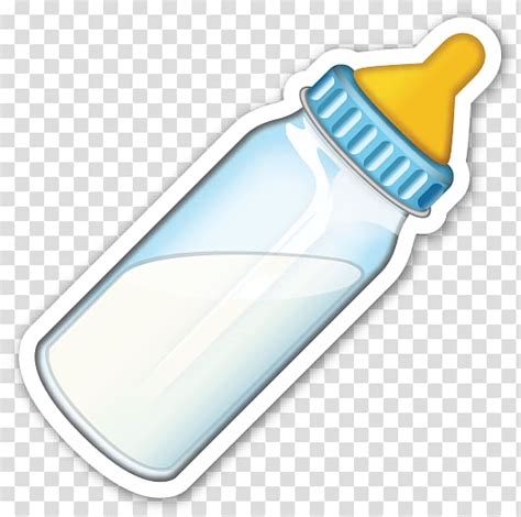 Free download | Blue feeding bottle illustration, Baby Bottles Emoji Infant Sticker, milk bottle ...