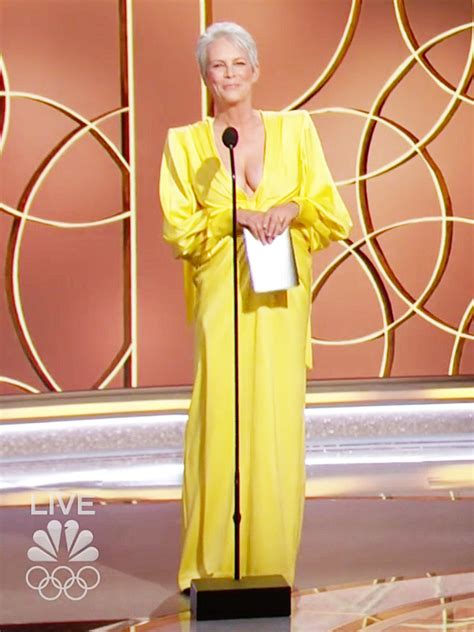 Jamie Lee Curtis At Golden Globes 2021: Stuns In Plunging Yellow Dress ...