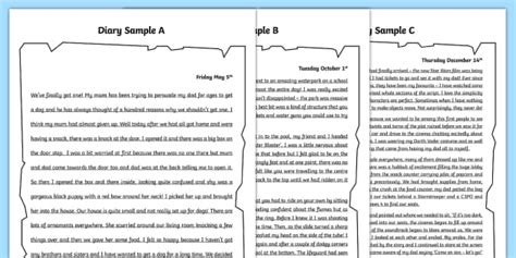 Diary Entry KS2 Writing Examples - WAGOLL Primary Resource