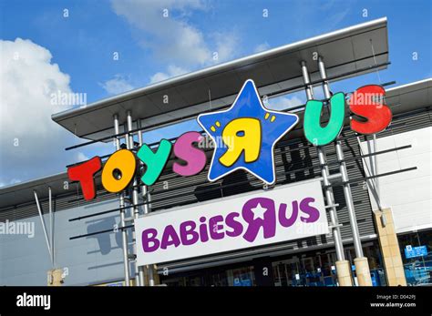 Close up of signs for Toys R Us store incorporating Babies R Us shop Stock Photo - Alamy