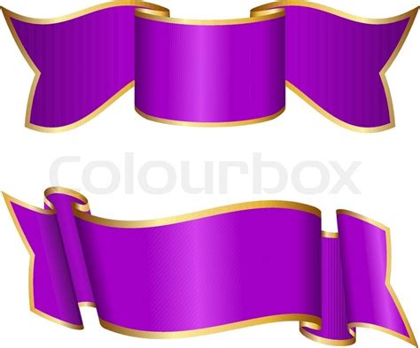 Purple ribbon collection | Stock Vector | Colourbox