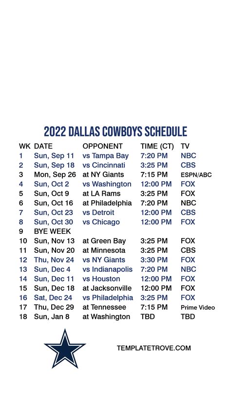 Cowboys schedule 2023 - VayuXiorra