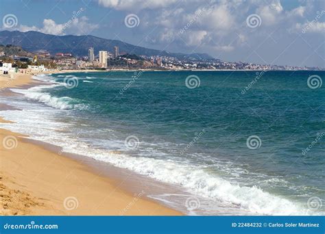 Badalona Spain Coast and Beach Stock Photo - Image of brava, pier: 22484232