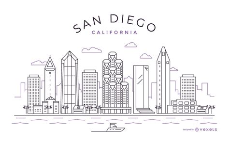 San Diego Skyline Vector at GetDrawings | Free download