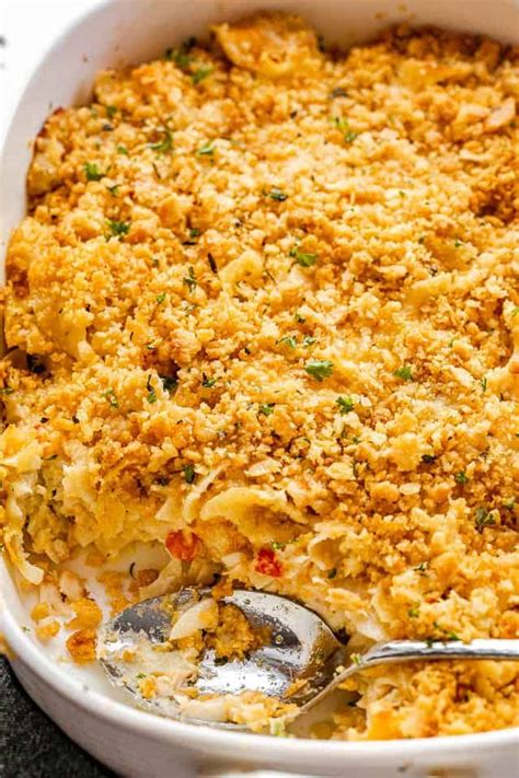 This creamy, cheesy Tuna Noodle Casserole is a delicious weeknight dinner made without the use ...