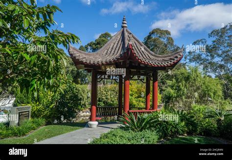 Pavilion at the Japanese Garden of the Bundaberg Botanic Gardens ...