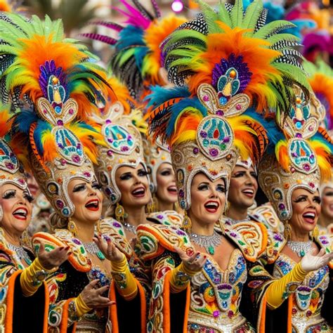 Colorful Murga Women at Tenerife Carnival | AI Art Generator | Easy-Peasy.AI