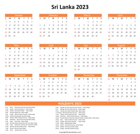 2025 Calendar With Holidays Sri Lanka Printable - Ange Beverlie