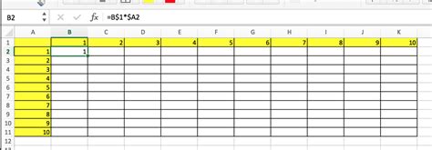 multiplication tables on excel - Microsoft Community