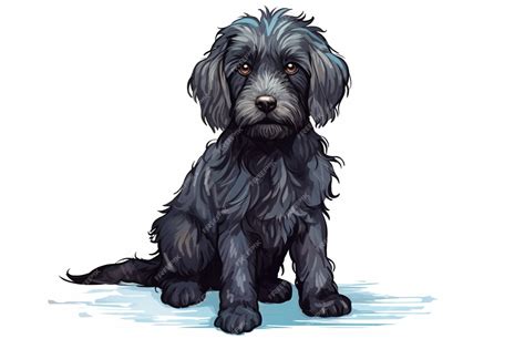 Premium AI Image | Barbet dog clipart white background Generative AI