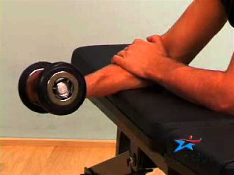 Dumbbell wrist extension on bench - YouTube