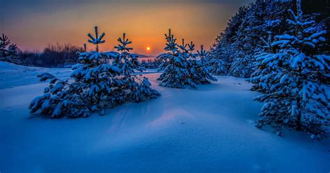 landscape, Snow, Winter, Trees, Nature, Sunset, Cold, Sea, Blue, Russia Wallpapers HD / Desktop ...