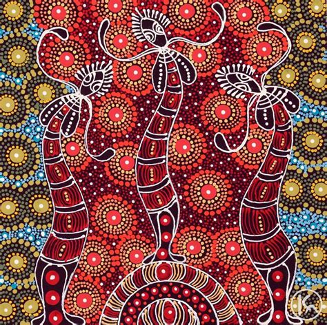 Dreamtime Sisters by Colleen Wallace Nungari from Santa Teresa ... Aboriginal Art Symbols ...