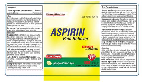 VALUE PHARMA ASPIRIN PAIN RELIEVER- aspirin tablet