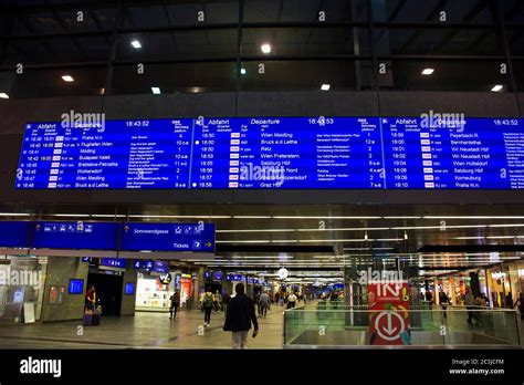 Austrians people and foreign travelers walking waiting and look check ...