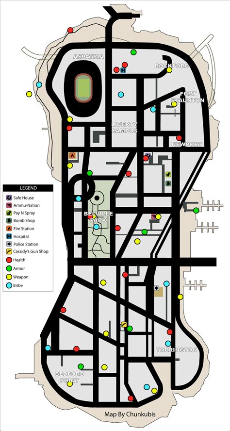 Grand Theft Auto: Liberty City Stories Item Map - Staunton Map for PSP by chunkubis - GameFAQs