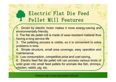 Electric flat die feed pellet mill