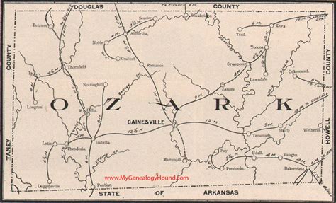 Ozark County, Missouri 1904 Map