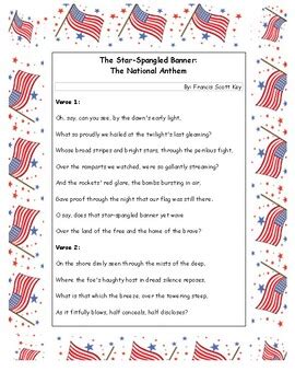 Results for star spangled banner lyrics | TPT