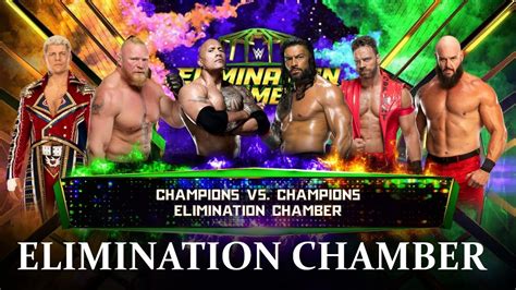 ELIMINATION CHAMBER | ROCK + BROCK LESNAR + CODY RHODES + ROMAN REIGNS + LA KNIGHT + BRAUN ...