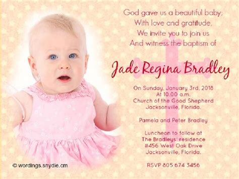 baptism invitation wording samples | Baptism invitation wording ...