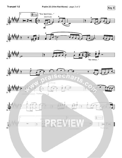 Psalm 23 (I Am Not Alone) Trumpet Sheet Music PDF (People & Songs / Joshua Sherman) - PraiseCharts