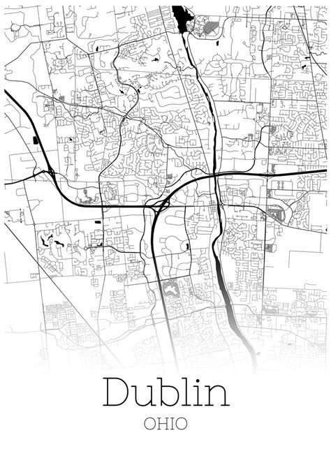 'Dublin Ohio city map' Poster by RelDesign | Displate