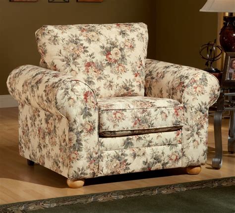 Floral Pattern Fabric Traditional Sofa & Loveseat Set