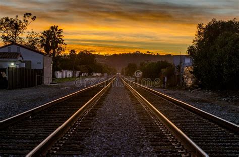 Train Tracks Sunset Santa Barbara Stock Photo - Image of california, afternoon: 72458708