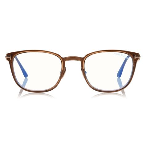 Tom Ford - Slim Rectangular Blue Block Optical Glasses - Grey - FT5694-B - Optical Glasses - Tom ...